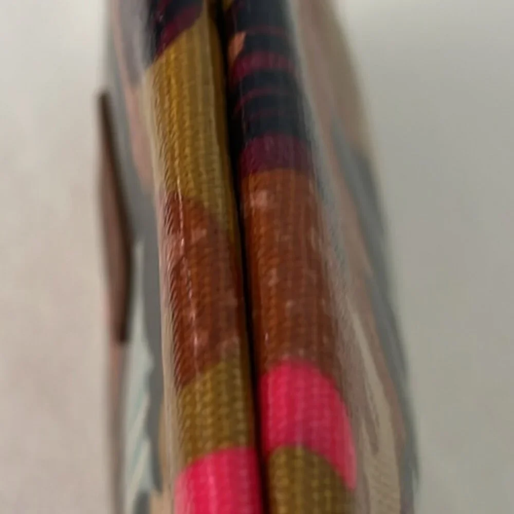 FOSSIL KeyPer Cosmetic Case Bag Coated Canvas Multicolor Abstract Zip Pouch 11X6